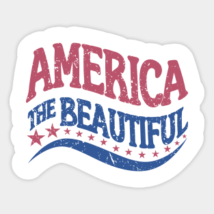 America the Beautiful Retro 4th of July Sticker